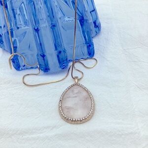 Pink Quartz Pendant Necklace